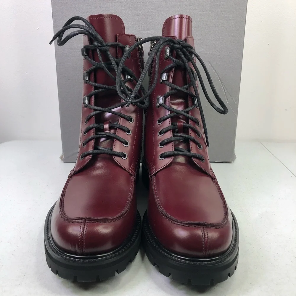 AQUATALIA Ira Calf Lace Up Leather Oxblood Boots